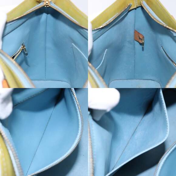 LOUIS VUITTON Monogram Vernis Houston Hand Bag Baby Blue M91005 - Picture 12 of 13